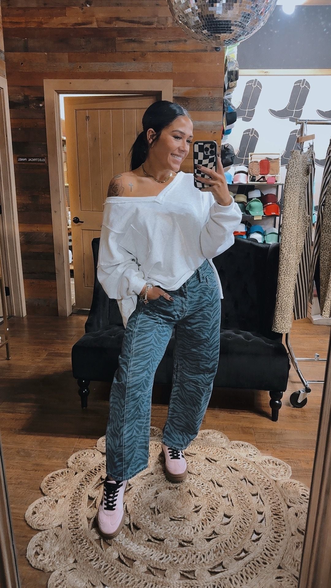 Blue Denim Zebra Barrels