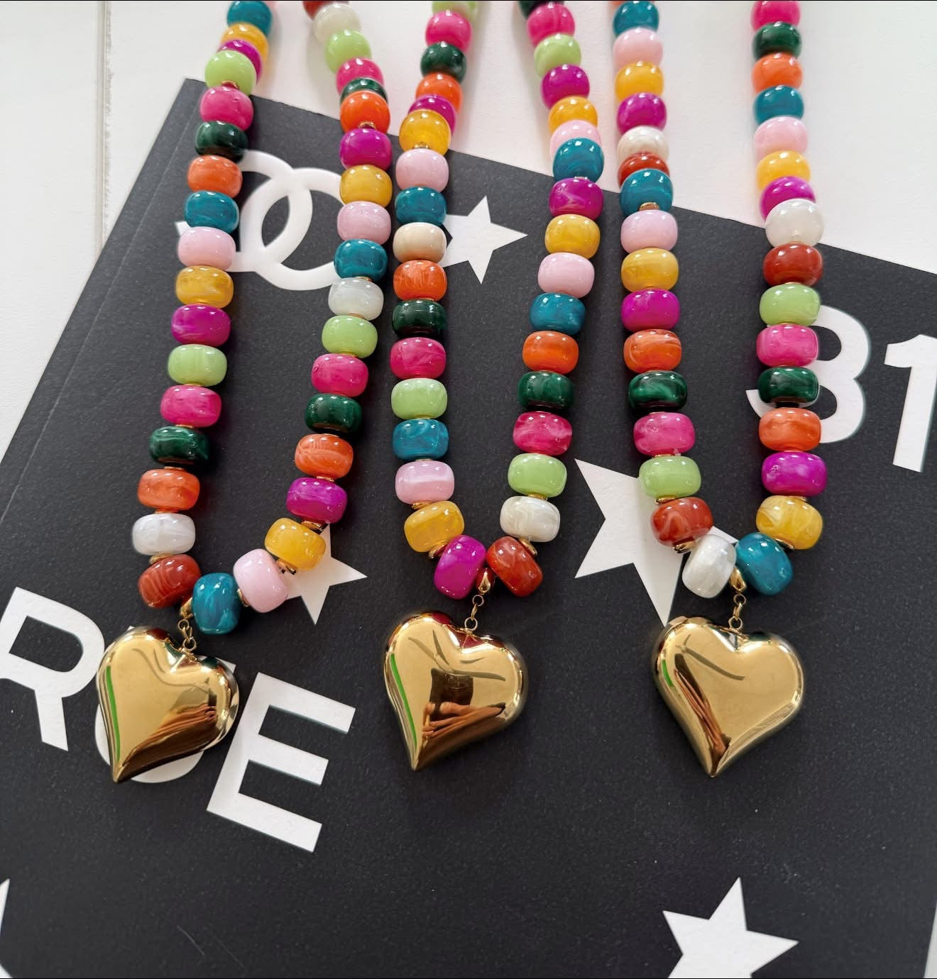 Multicolor Heart Necklace
