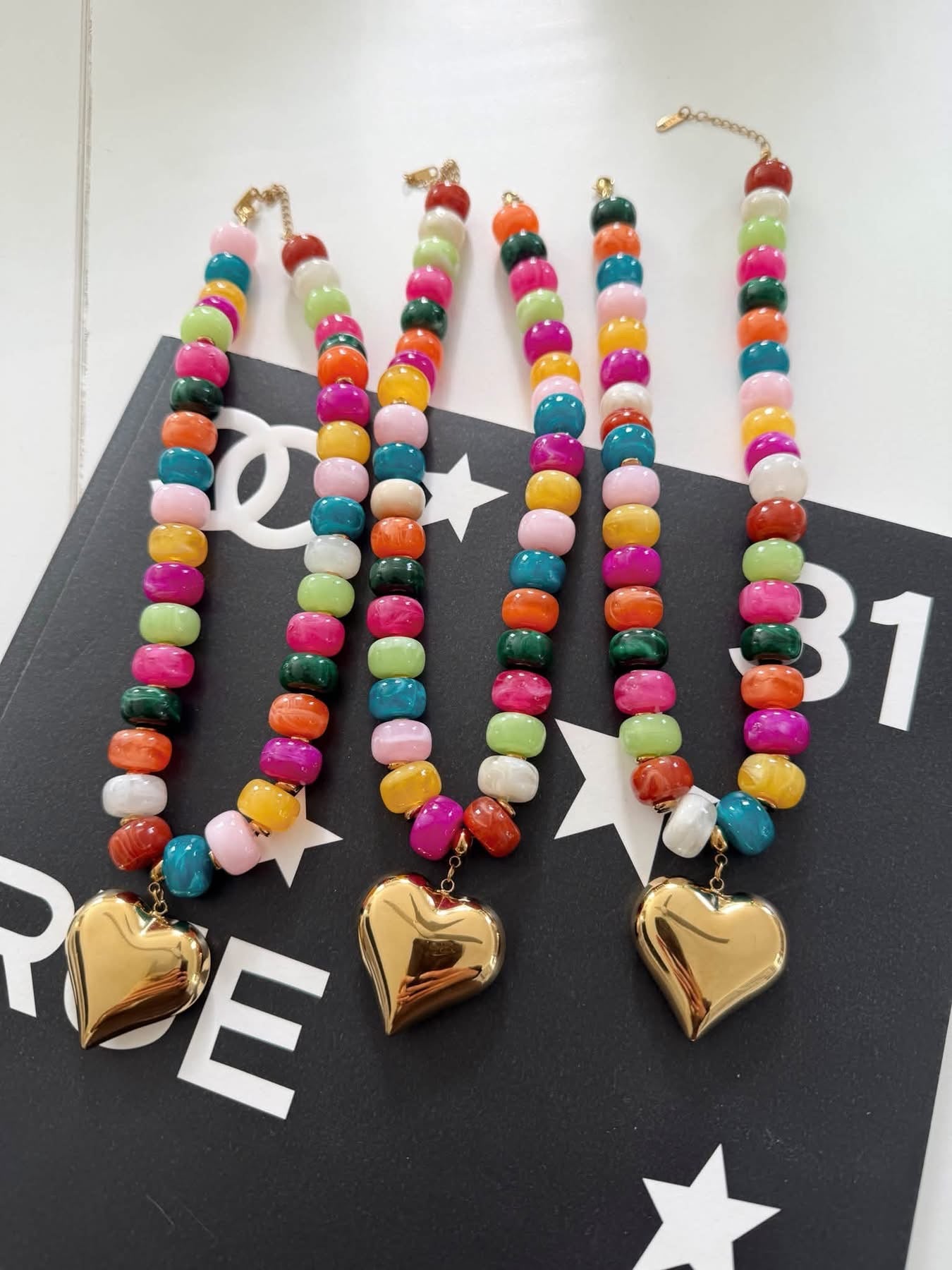 Multicolor Heart Necklace