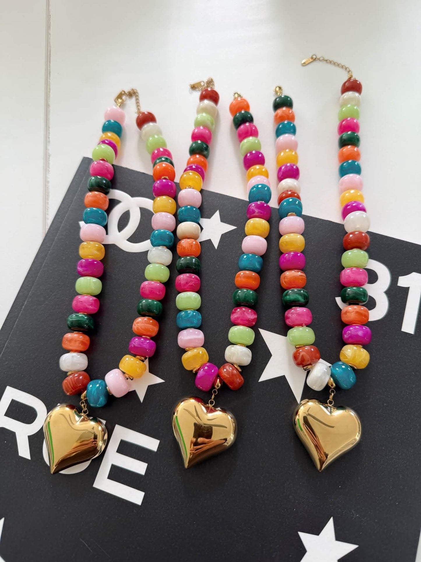 Multicolor Heart Necklace