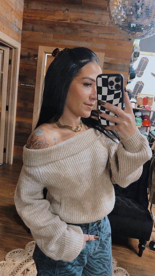 Oat Cowl Neck Sweater