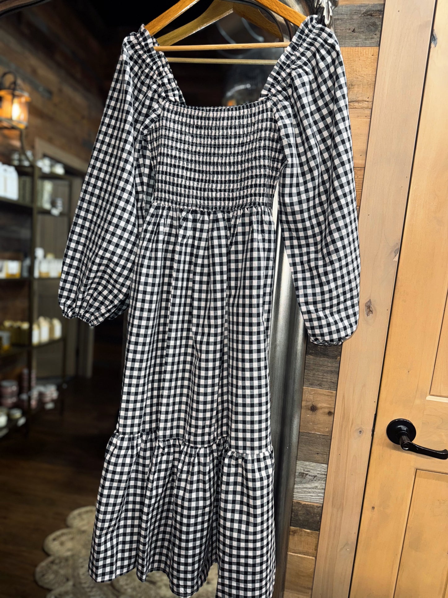Gingham Long Sleeve Maxi