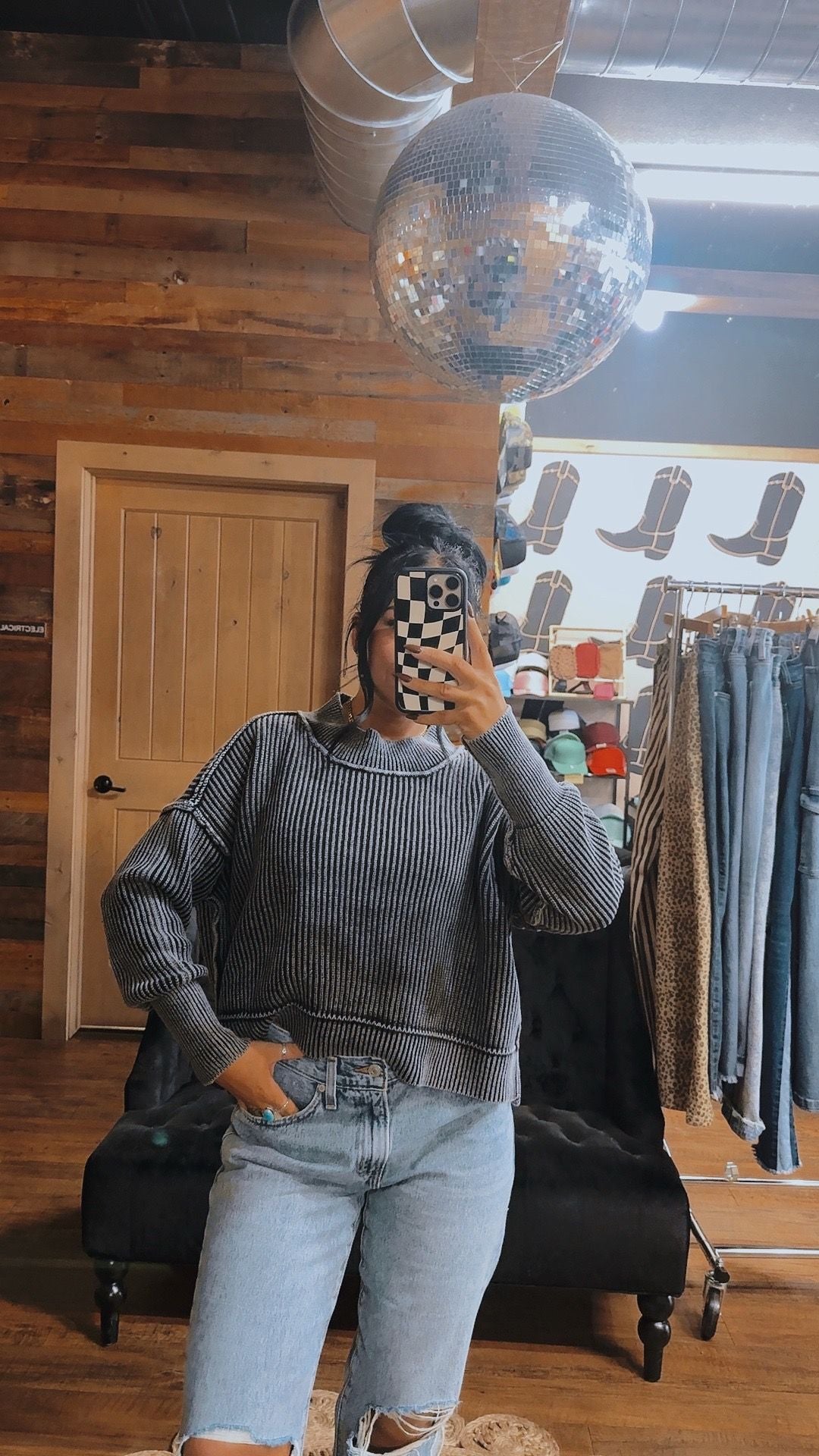 Black Ribbed Cozy Sweater