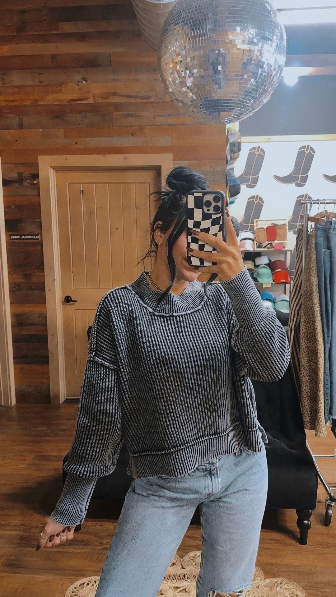 Black Ribbed Cozy Sweater