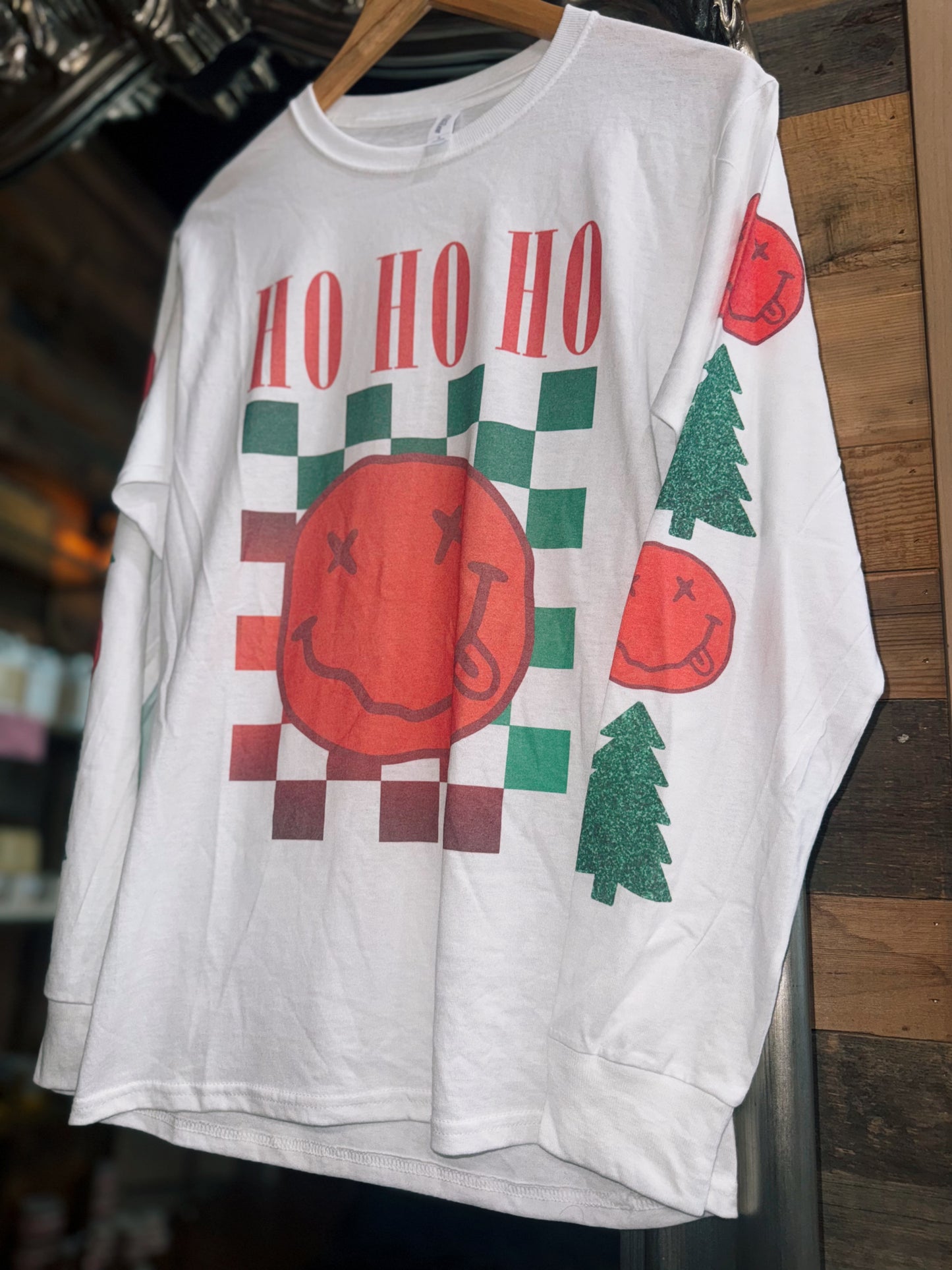 Checker Smiley Christmas Tee