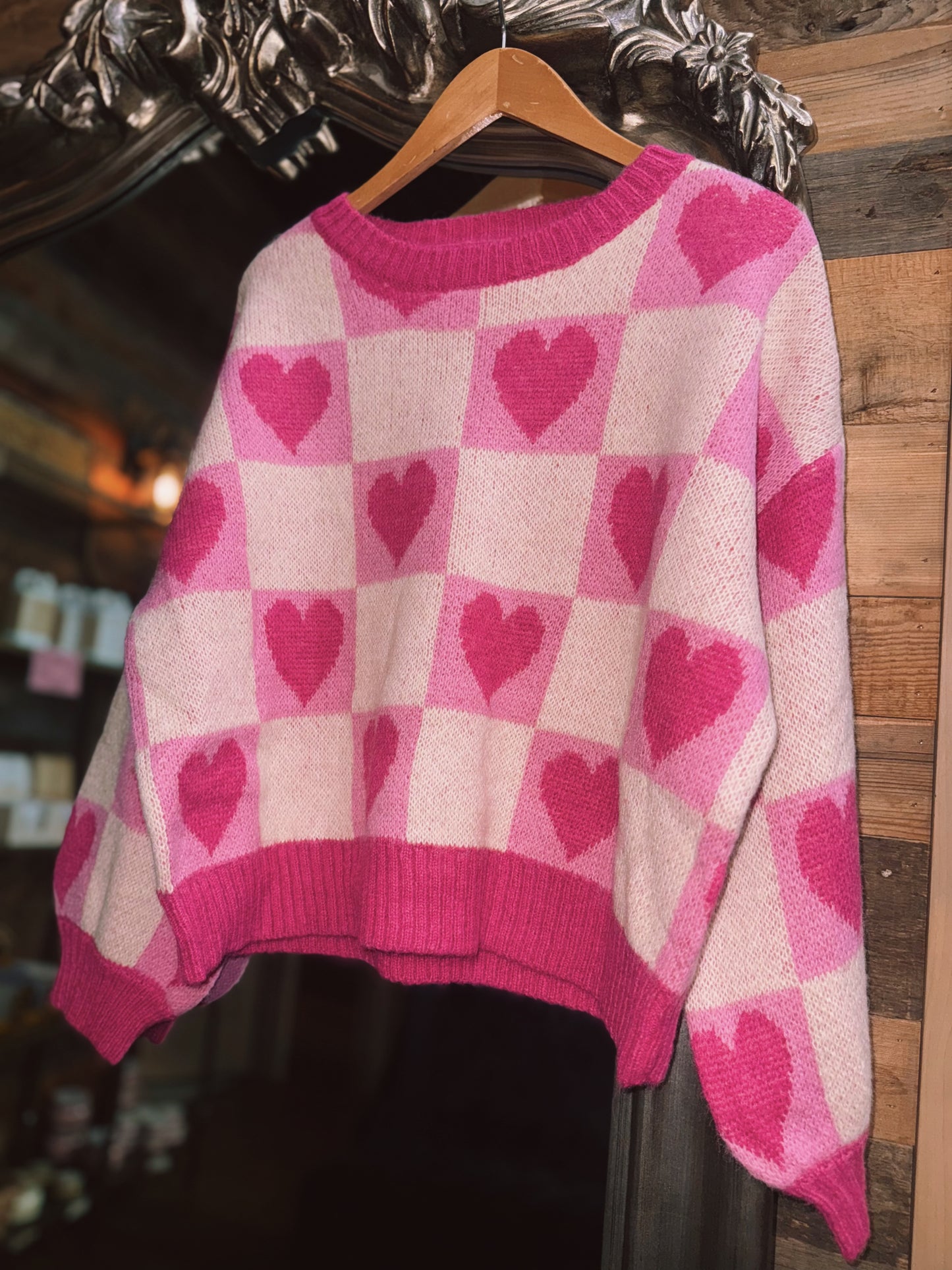 Checker Hearts Sweater