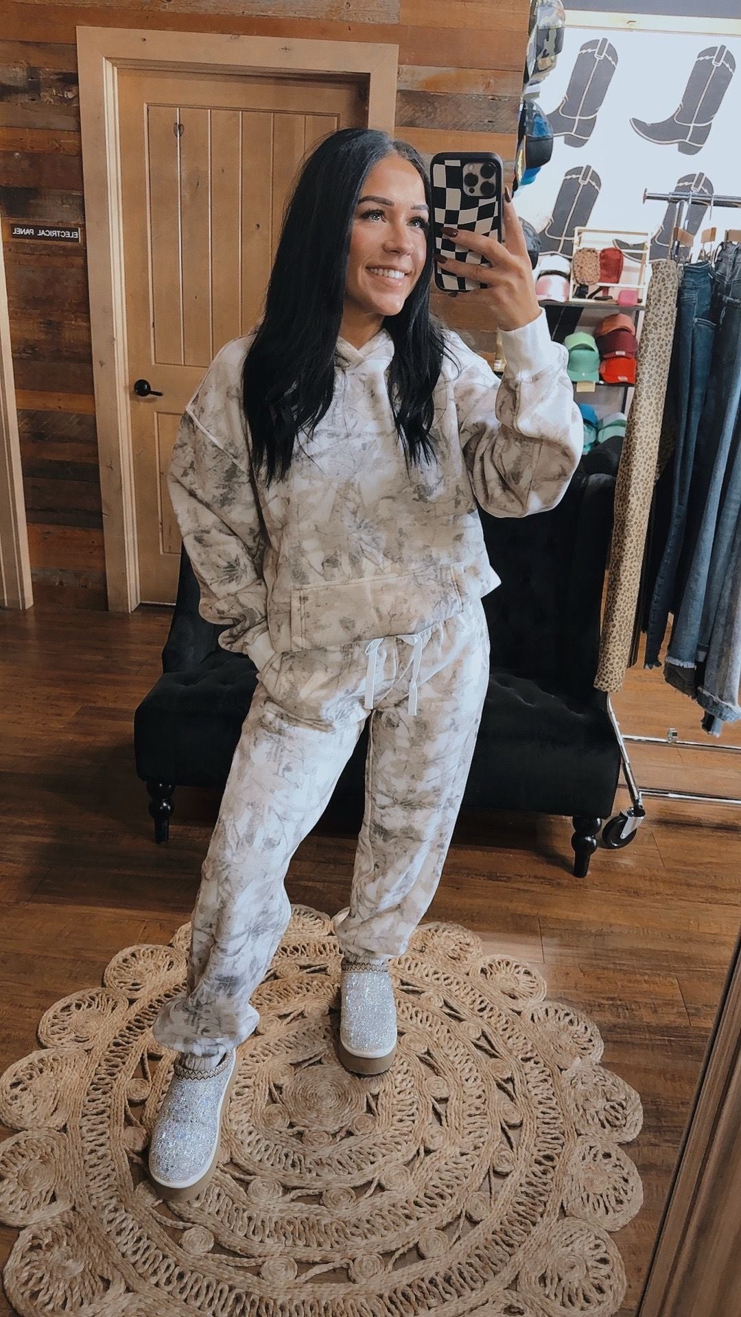 Natural White Woodland Camo Joggers