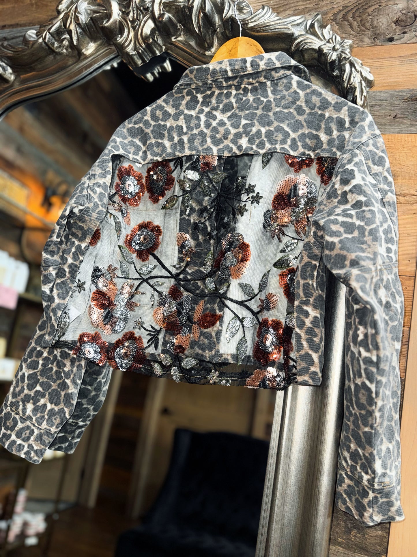 Leopard Luxe Denim Jacket