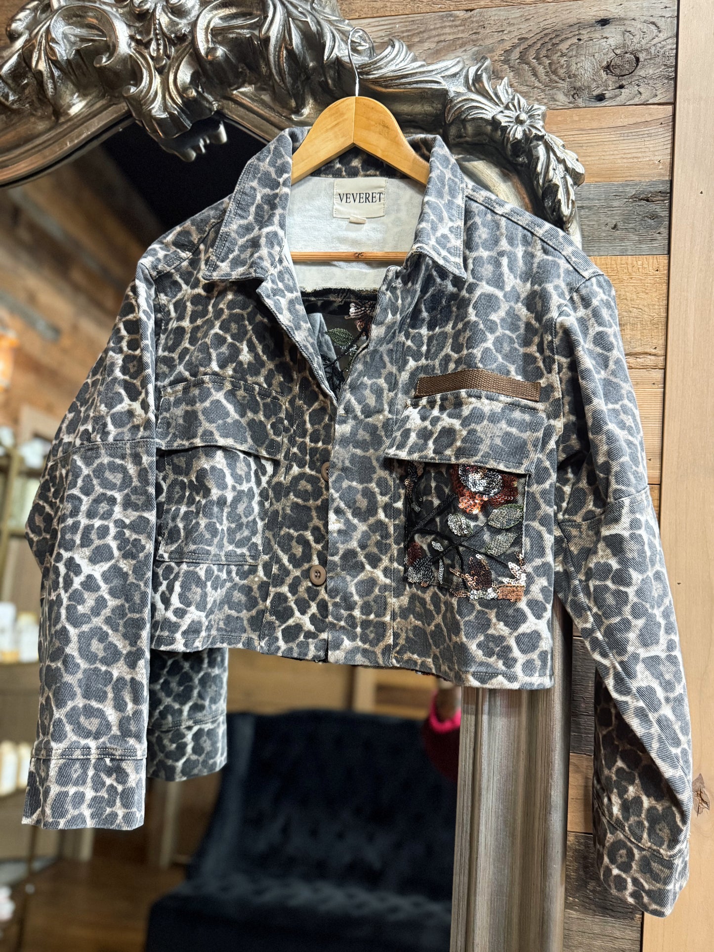 Leopard Luxe Denim Jacket