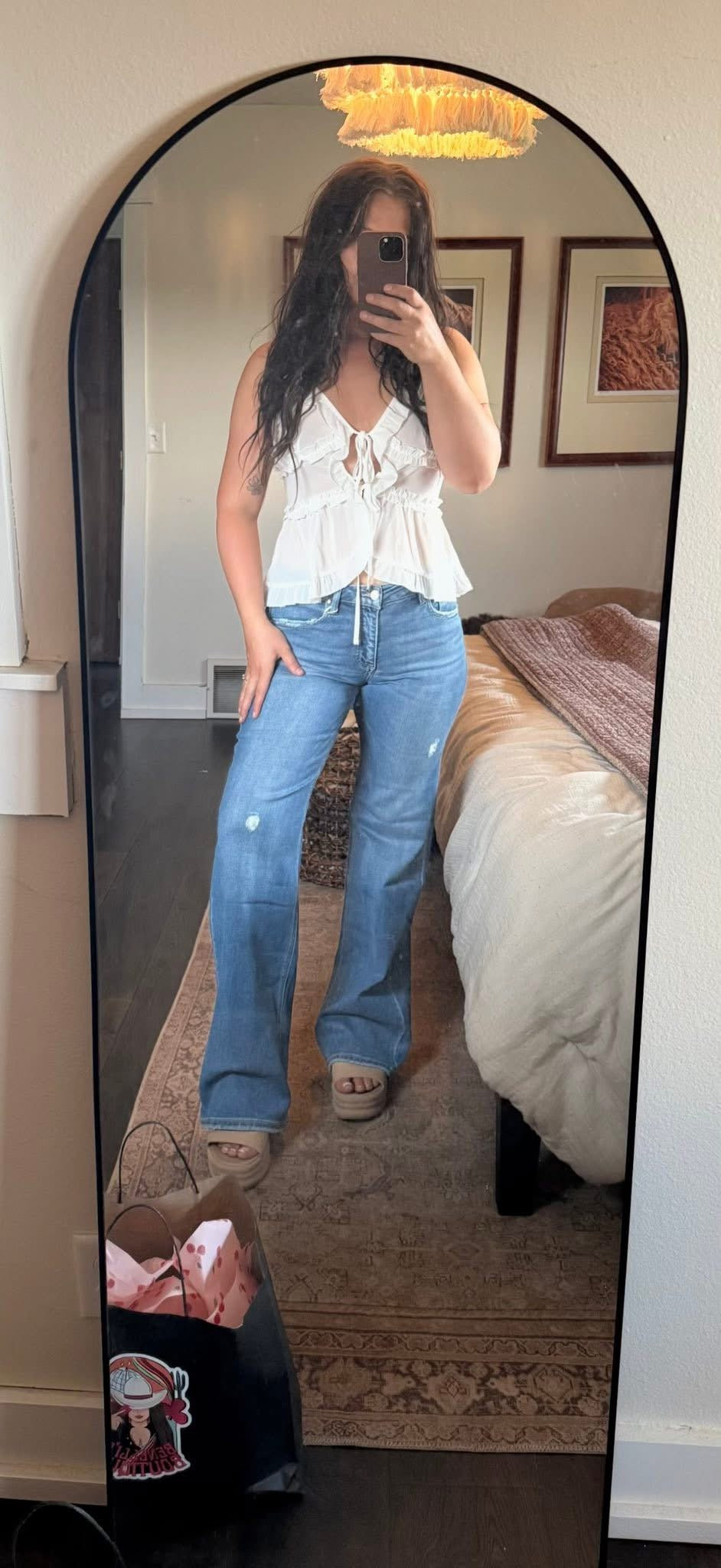 Risen Tummy Control High Rise Wide Jeans
