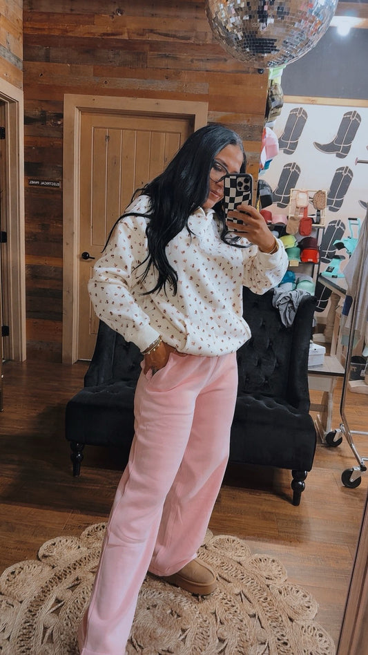 Blush Staple Wide Leg Sweatpants