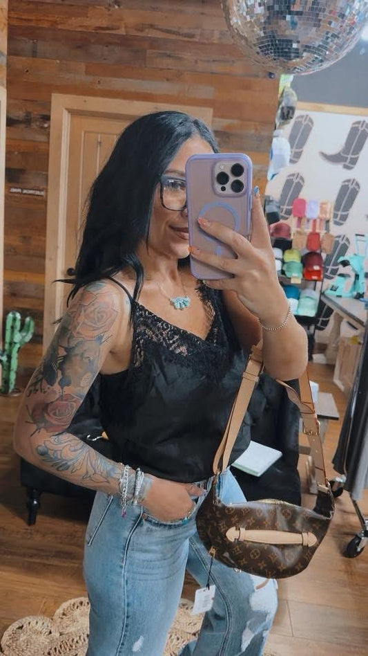 Silk Lace Trim Tank