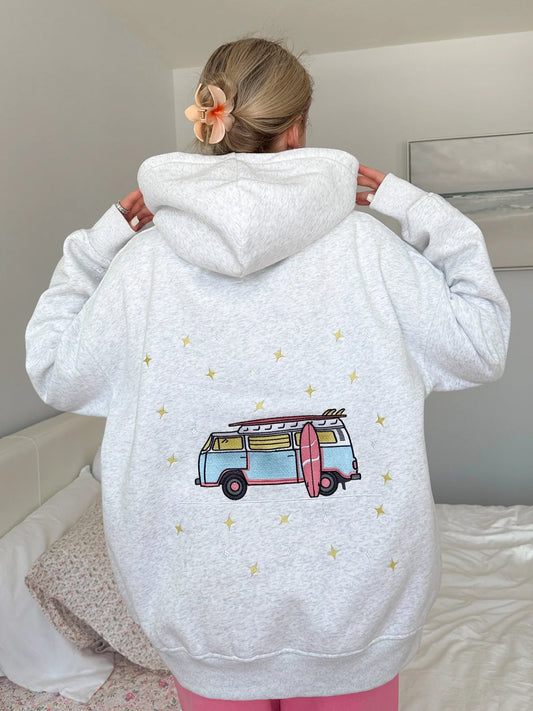 Pearl Grey Star Van Embroider Hoodie