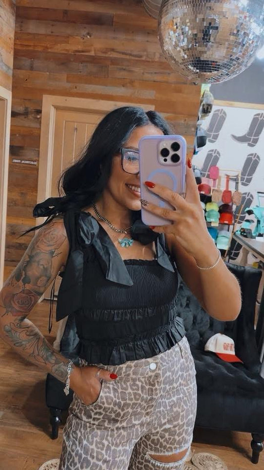Ruffle Tie Crop