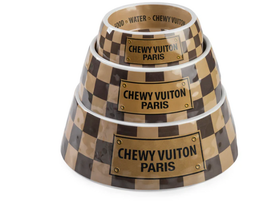 Checker Chewy Vuiton Bowl