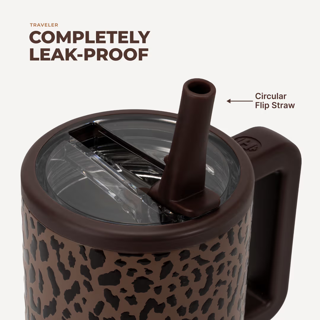 Brown Leopard 20oz Traveler Hydrojug